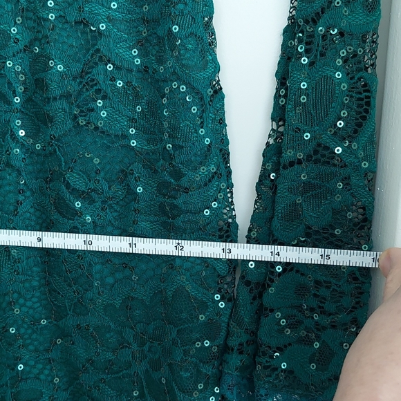 NWT Lace Sequin Midi Dress w/Lace Sleeves - Picture 15 of 16